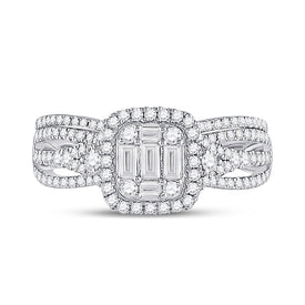 14kt White Gold Baguette Diamond Brilliance Wedding Ring Set - Splendid Jewellery