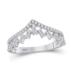 14kt White Gold Baguette Diamond Chevron Band Ring - A Mesmerizing Elegance - Splendid Jewellery