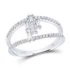 14kt White Gold Baguette Diamond Cluster Fashion Ring - A Mesmerizing Beauty - Splendid Jewellery