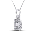 14kt White Gold Baguette Diamond Cluster Square Pendant - A Mesmerizing Masterpiece of Elegance - Splendid Jewellery