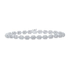 14kt White Gold Baguette Diamond Geometric Link Bracelet - 2 - 7/8 Cttw for Men - Splendid Jewellery
