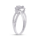 14kt White Gold Baguette Diamond Halo Fashion Ring - Mesmerizing Brilliance - Splendid Jewellery