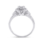 14kt White Gold Baguette Diamond Halo Fashion Ring - Mesmerizing Brilliance - Second Side View