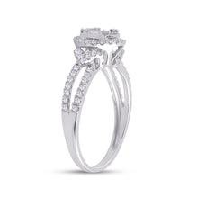 Load image into Gallery viewer, 14kt White Gold Baguette Diamond Halo Fashion Ring - Mesmerizing Brilliance - Side View