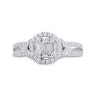 14kt White Gold Baguette Diamond Halo Fashion Ring - Mesmerizing Brilliance - Splendid Jewellery