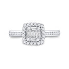 14kt White Gold Baguette Diamond Splendor Bridal Wedding Engagement Ring 1/2 Cttw - Front View