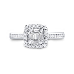 14kt White Gold Baguette Diamond Splendor Bridal Wedding Engagement Ring 1/2 Cttw - Splendid Jewellery