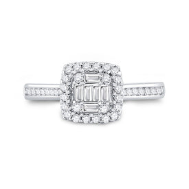 14kt White Gold Baguette Diamond Splendor Bridal Wedding Engagement Ring 1/2 Cttw - Splendid Jewellery