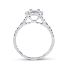 Load image into Gallery viewer, 14kt White Gold Baguette Diamond Splendor Bridal Wedding Engagement Ring 1/2 Cttw - Side View