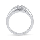 14kt White Gold Baguette Diamond Square Cluster Men's Ring - 1 Cttw - Second Side View