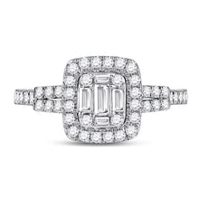 Load image into Gallery viewer, 14kt White Gold Baguette Diamond Square Cluster Ring - 3/4 Cttw | Splendid Jewellery - Splendid Jewellery