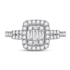 14kt White Gold Baguette Diamond Square Cluster Ring - 3/4 Cttw | Splendid Jewellery - Splendid Jewellery