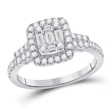 Load image into Gallery viewer, 14kt White Gold Baguette Diamond Square Cluster Ring - 3/4 Cttw | Splendid Jewellery - Splendid Jewellery