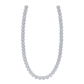 14kt White Gold Baguette Diamond Square Link Chain Necklace - 17 - 1/4 Ct.t.w. for Men - Splendid Jewellery