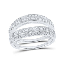 Load image into Gallery viewer, 14kt White Gold Baguette Diamond Wrap Enhancer Wedding Band - A Touch of Elegance and Sophistication - Splendid Jewellery