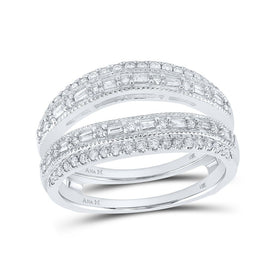 14kt White Gold Baguette Diamond Wrap Enhancer Wedding Band - A Touch of Elegance and Sophistication - Splendid Jewellery