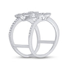 14kt White Gold Blue Sapphire and Diamond Negative Space Fashion Ring - Splendid Jewellery - Splendid Jewellery