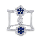 14kt White Gold Blue Sapphire and Diamond Negative Space Fashion Ring - Splendid Jewellery - Splendid Jewellery
