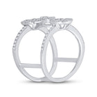 14kt White Gold Blue Sapphire and Diamond Negative Space Fashion Ring - Splendid Jewellery - Side View