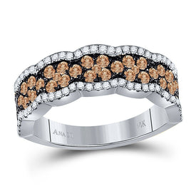 14kt White Gold Brown Diamond Elegance Band - Top View