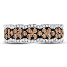 Load image into Gallery viewer, 14kt White Gold Brown Diamond Elegance Band - Front View
