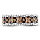 14kt White Gold Brown Diamond Elegance Band - Front View