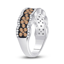 Load image into Gallery viewer, 14kt White Gold Brown Diamond Elegance Band - Side View