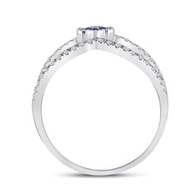 Load image into Gallery viewer, 14kt White Gold Clover Blue Sapphire Fashion Ring - Splendid Jewellery