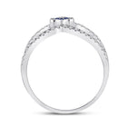 14kt White Gold Clover Blue Sapphire Fashion Ring - Splendid Jewellery