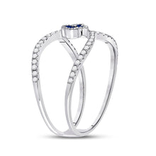 Load image into Gallery viewer, 14kt White Gold Clover Blue Sapphire Fashion Ring - Splendid Jewellery