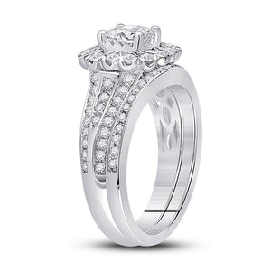 14kt White Gold Cushion Diamond Bridal Wedding Ring Band Set 1 - 1/2 Cttw | Enchanting Eternity - Splendid Jewellery