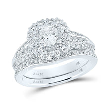 Load image into Gallery viewer, 14kt White Gold Cushion Diamond Bridal Wedding Ring Band Set 1 - 1/2 Cttw | Enchanting Eternity - Splendid Jewellery