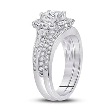 Load image into Gallery viewer, 14kt White Gold Cushion Diamond Bridal Wedding Ring Band Set 1 - 1/2 Cttw | Enchanting Eternity - Splendid Jewellery