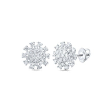 Load image into Gallery viewer, 14kt White Gold Dazzling Diamond Cluster Earrings - Splendid Jewellery