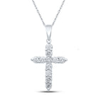 14kt White Gold Dazzling Diamond Cross Pendant - Splendid Jewellery