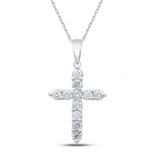 Load image into Gallery viewer, 14kt White Gold Dazzling Diamond Cross Pendant - Splendid Jewellery