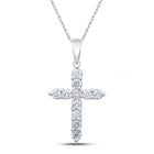 14kt White Gold Dazzling Diamond Cross Pendant - Splendid Jewellery