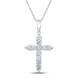 14kt White Gold Dazzling Diamond Cross Pendant - Splendid Jewellery