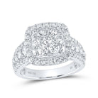 14kt White Gold Dazzling Diamond Square Cluster Ring - Splendid Jewellery