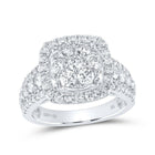 14kt White Gold Dazzling Diamond Square Cluster Ring - Splendid Jewellery
