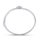 14kt White Gold Diamond and Blue Sapphire Bypass Cluster Bracelet - Splendid Jewellery