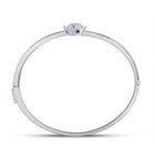 14kt White Gold Diamond and Blue Sapphire Bypass Cluster Bracelet - Splendid Jewellery