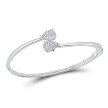 Load image into Gallery viewer, 14kt White Gold Diamond and Blue Sapphire Bypass Cluster Bracelet - Splendid Jewellery