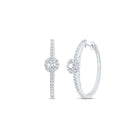 14kt White Gold Diamond and Blue Sapphire Hoop Earrings - A Captivating Fusion of Elegance and Brilliance - Splendid Jewellery