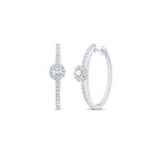14kt White Gold Diamond and Blue Sapphire Hoop Earrings - A Captivating Fusion of Elegance and Brilliance - Splendid Jewellery