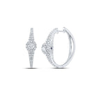 14kt White Gold Diamond and Sapphire Captivating Hoop Earrings - Splendid Jewellery