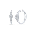 14kt White Gold Diamond and Sapphire Captivating Hoop Earrings - Splendid Jewellery