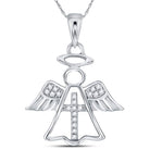 14kt White Gold Diamond Angel Cross Pendant: A Divine Symbol of Elegance and Faith - Splendid Jewellery