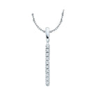 14kt White Gold Diamond Bar Pendant - Timeless Elegance and Exquisite Design - Splendid Jewellery
