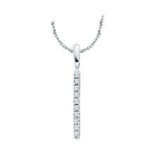 Load image into Gallery viewer, 14kt White Gold Diamond Bar Pendant - Timeless Elegance and Exquisite Design - Splendid Jewellery